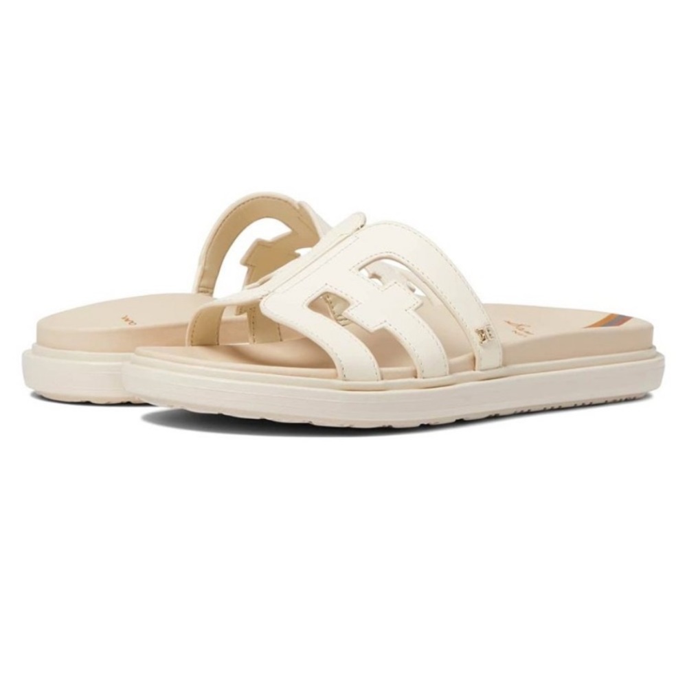 Sam Edelman Leather Sandals Valeri Ivory Slides Size 9.5